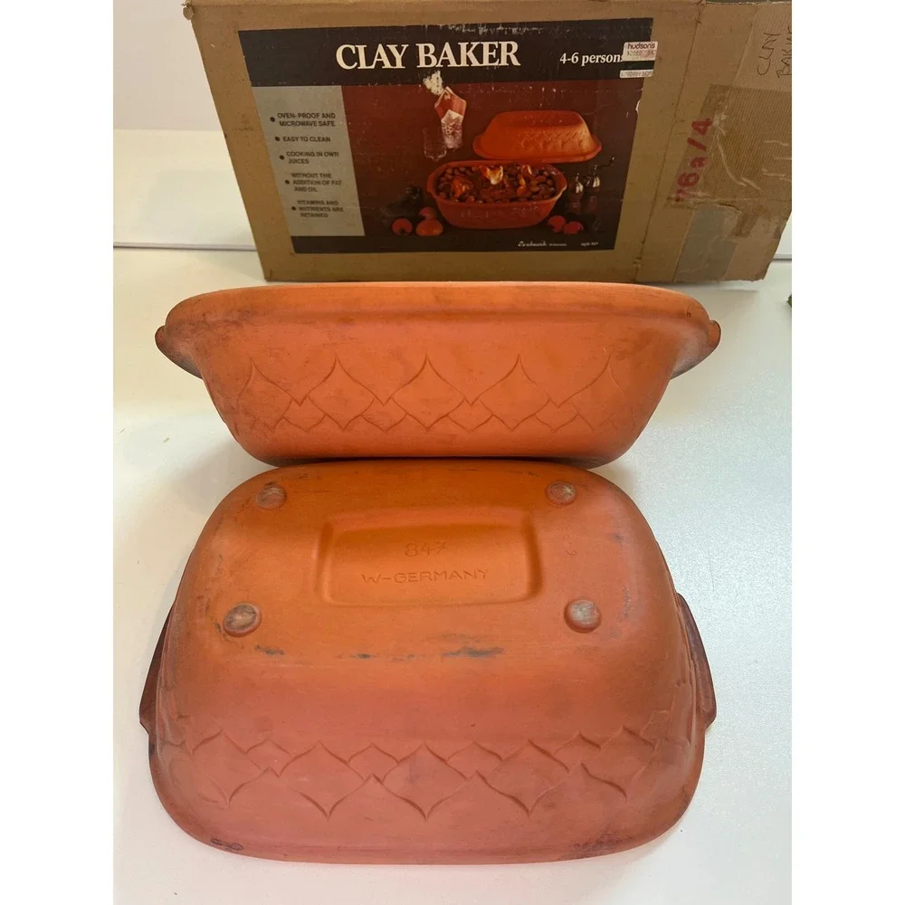 Scheurich‎ West Germany Clay Baker 847 Terracotta Roaster 4-6 Person Oven Proof